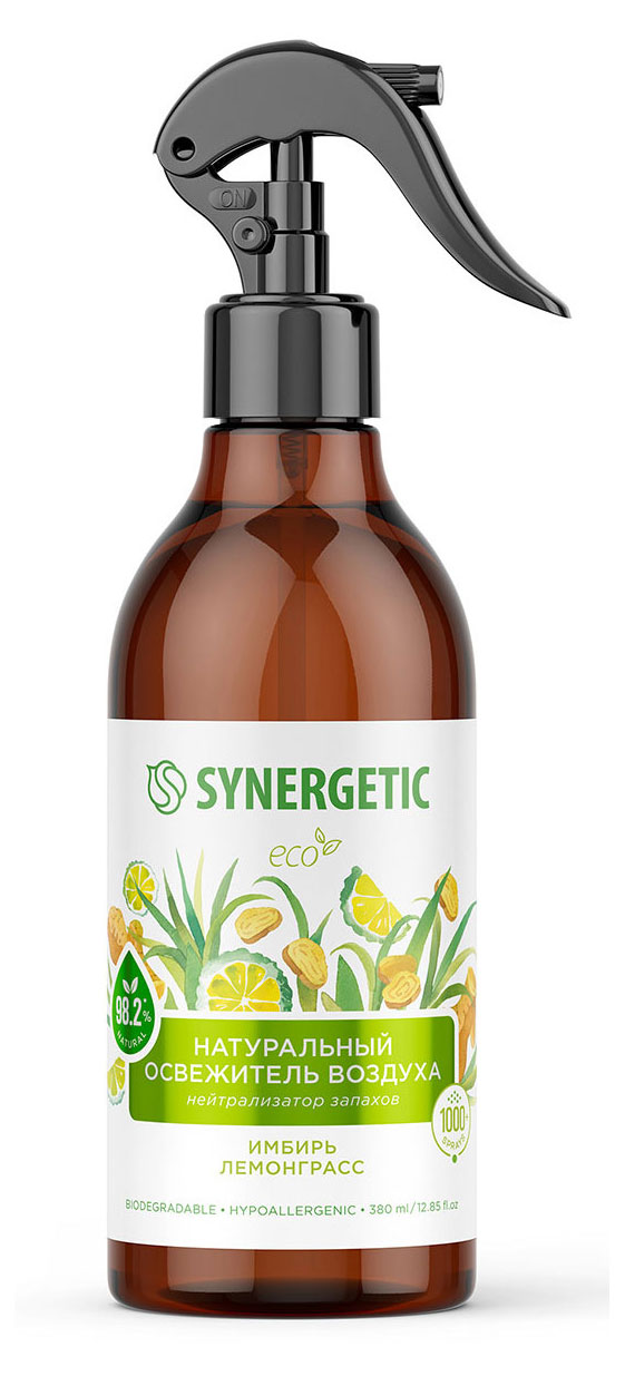 

Освежитель воздуха Synergetic Ароматический гипоаллергенный Имбирь и лемонграсс, 380 мл