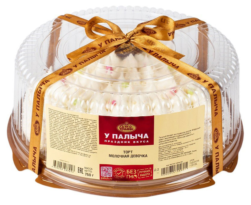 

Торт бисквитный У Палыча Молочная девочка на сгущенном молоке со вкусом цитрусов охлажденный, 750 г