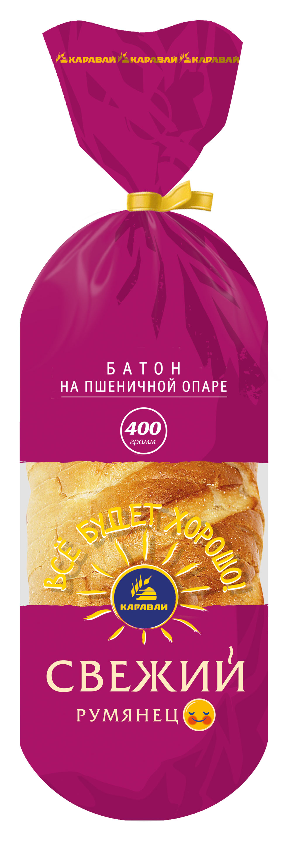 

Батон Каравай Свежий румянец нарезка, 400 г