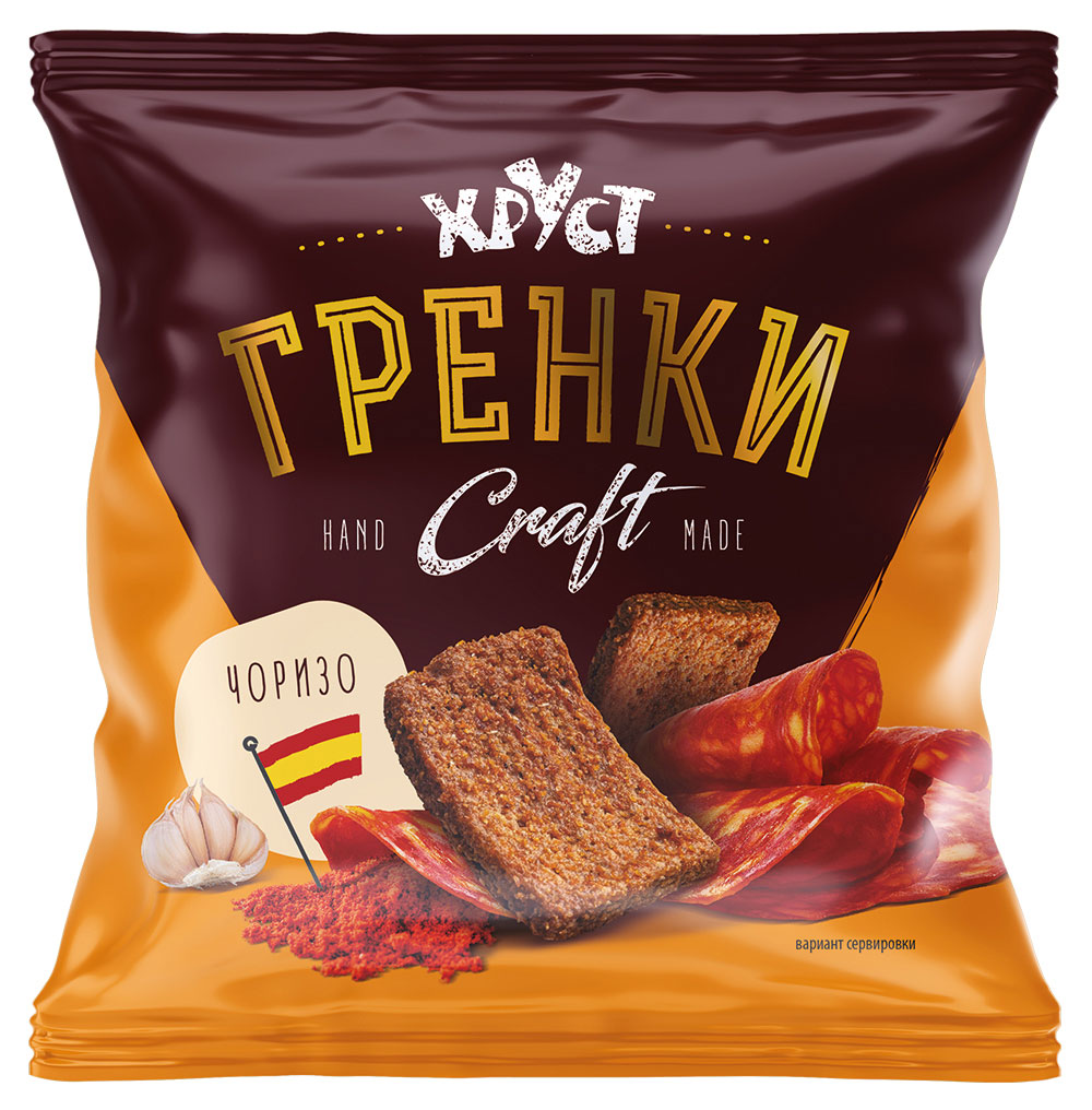 

Гренки ржано-пшеничные Хруст Craft Чоризо, 75 г