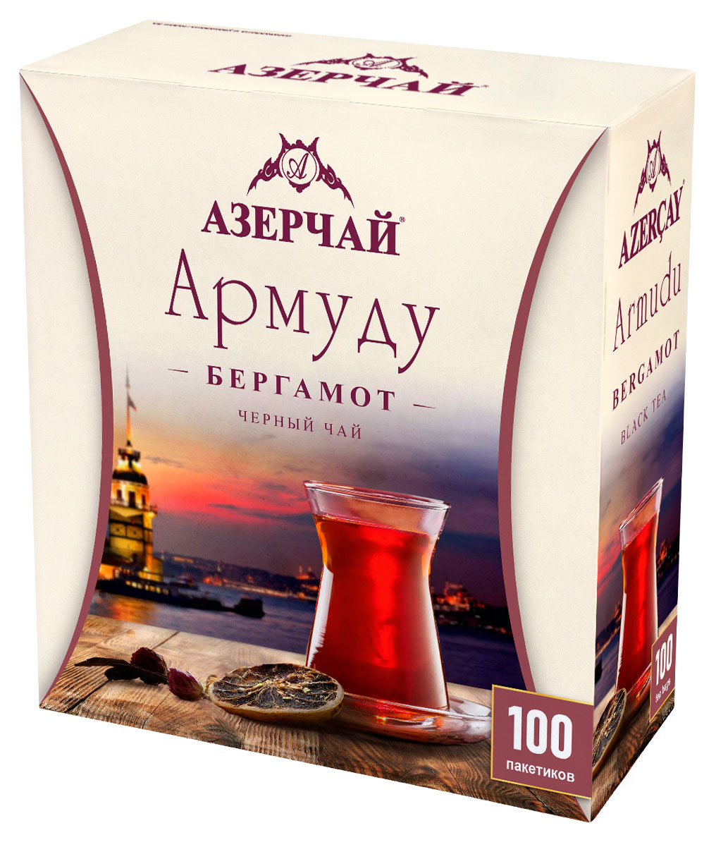 

Чай черный АЗЕРЧАЙ Армуду Бергамот, 100 х 1,6 г