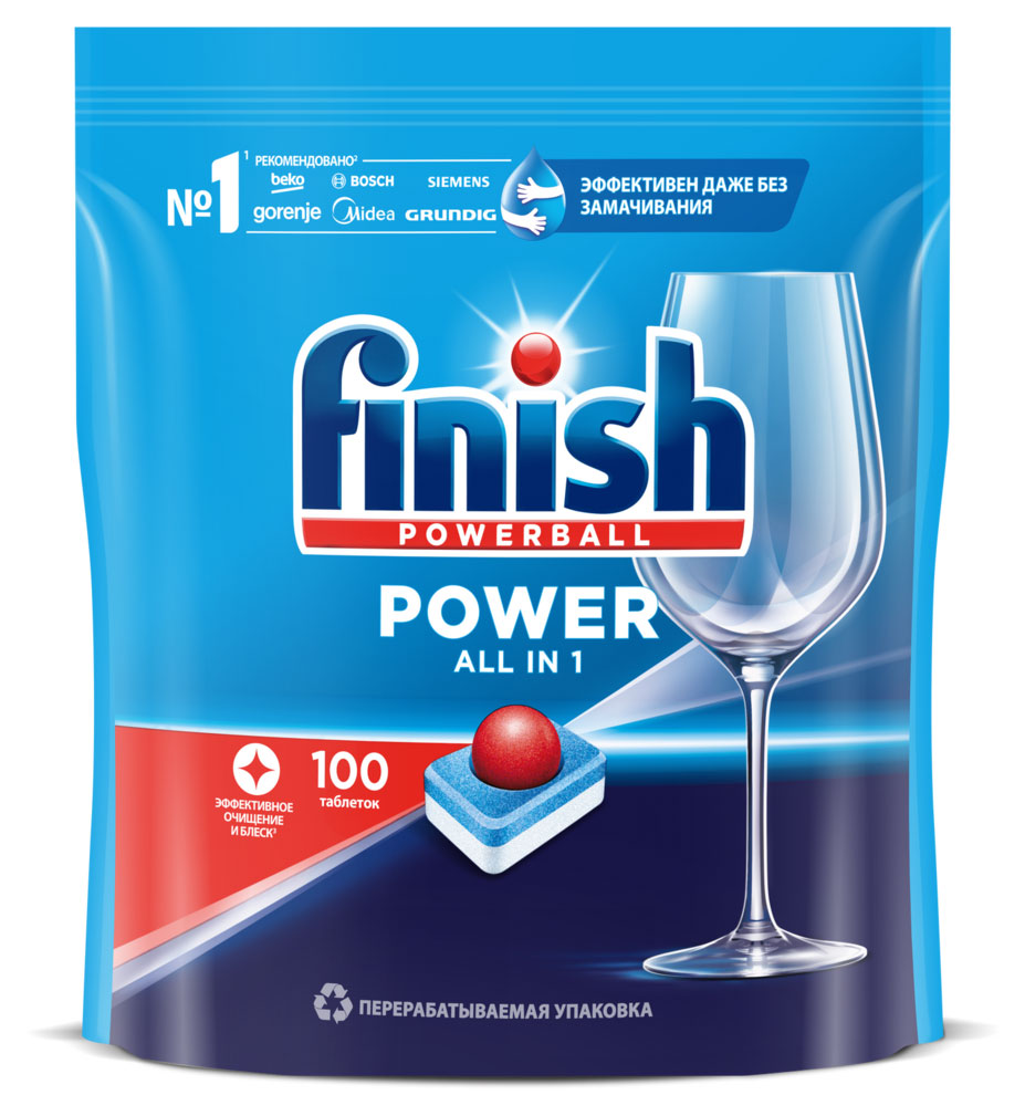 

Таблетки для посудомоечной машины Finish Power, 100 шт