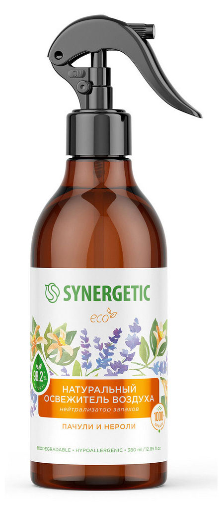 

Освежитель воздуха Synergetic Пачули и нероли ароматический гипоаллергенный, 380 мл
