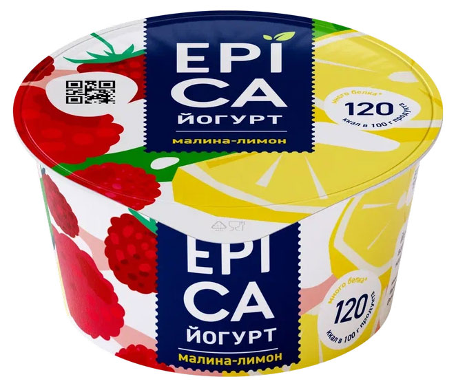 

Йогурт EPICA с малиной и лимоном 4,9% БЗМЖ, 130 г
