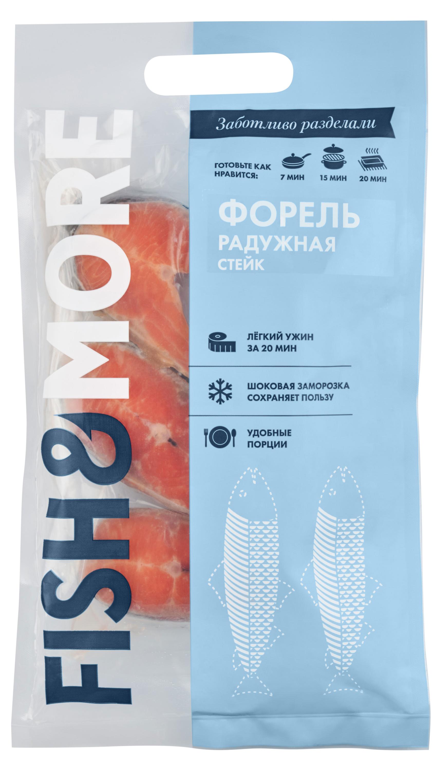 Изображение товара Форель Радужная замороженная Fish&More стейк, 500 г