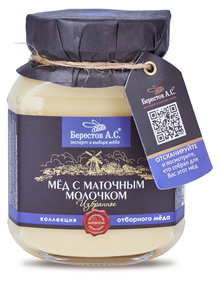 

Мед Берестов А.С. с пчелиным маточным молочком, 500 г