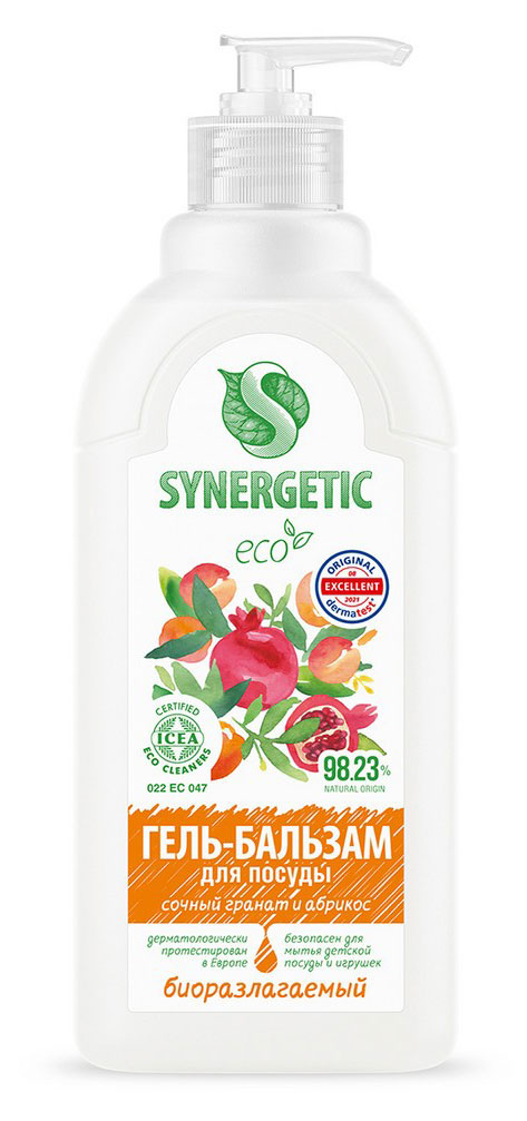 

Гель-бальзам для мытья посуды и детских игрушек Synergetic Сочный гранат и абрикос, 500 мл