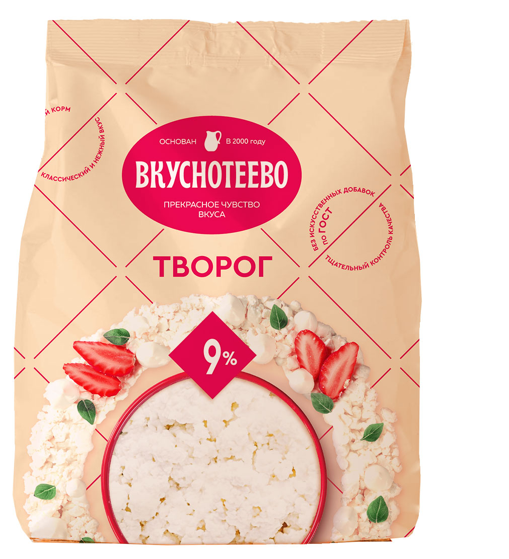 

Творог Вкуснотеево 9% БЗМЖ, 300 г