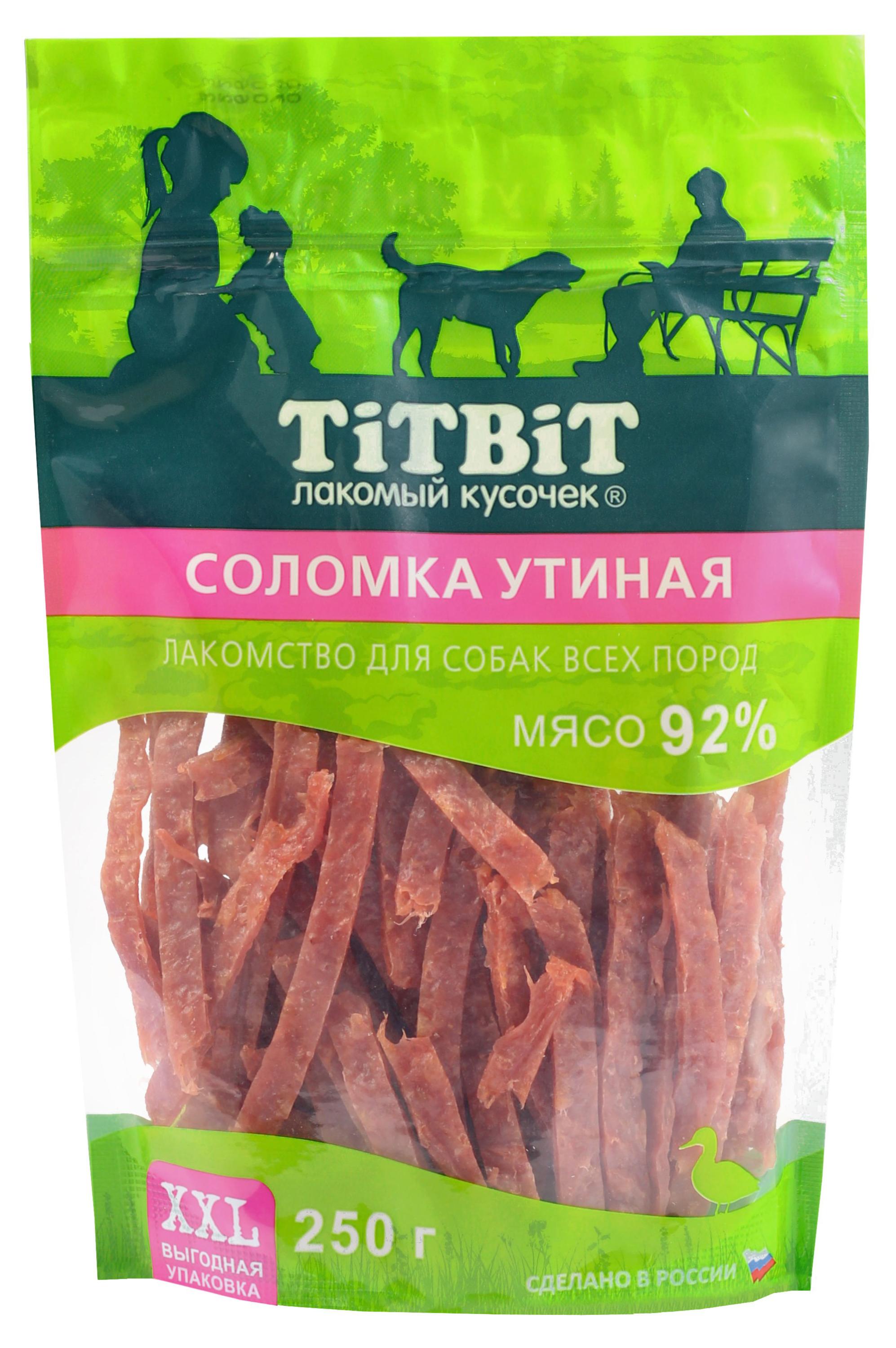 

Лакомство для собак TITBIT соломка утиная, 250 г