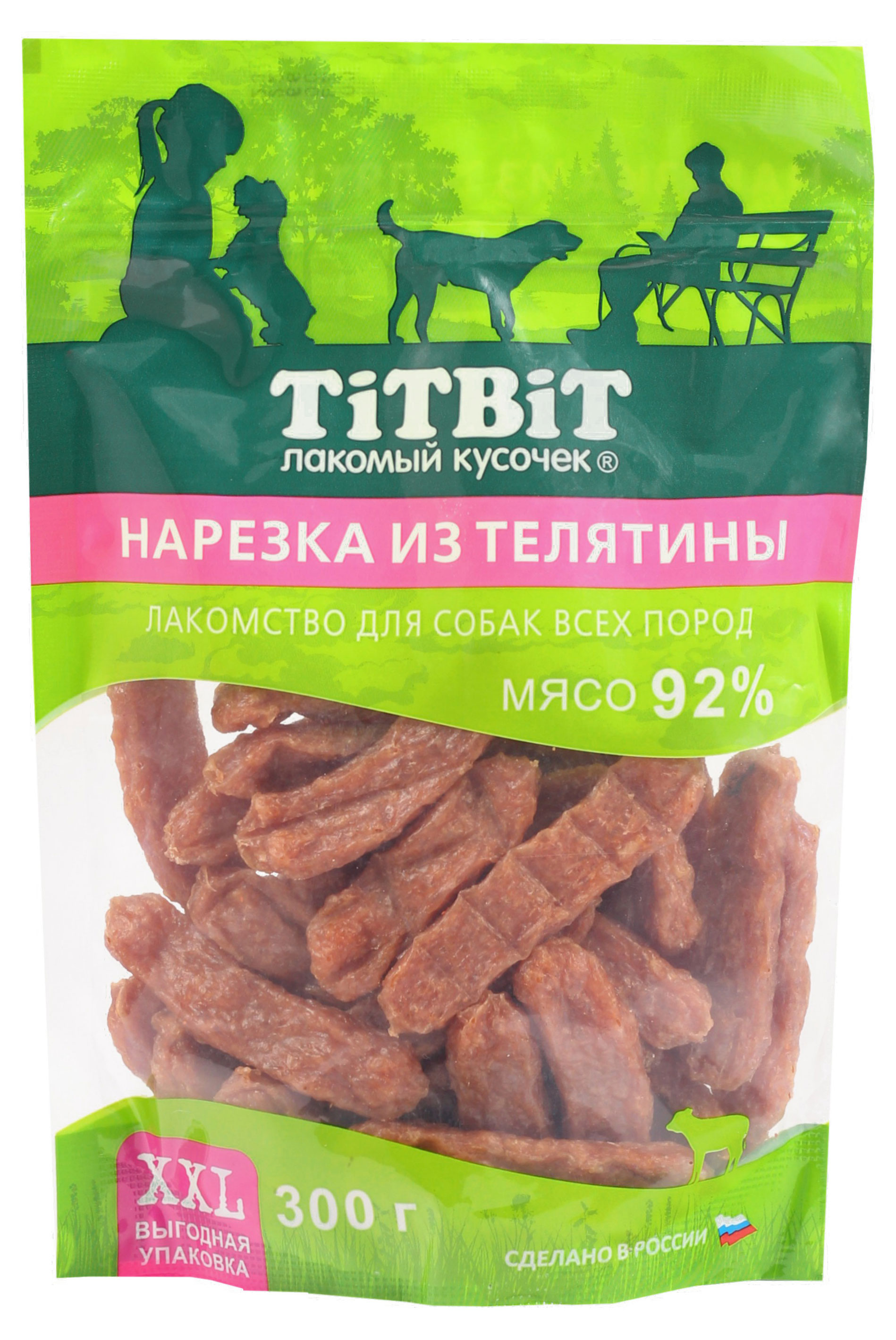 

Лакомство для собак TITBIT нарезка из телятины, 300 г