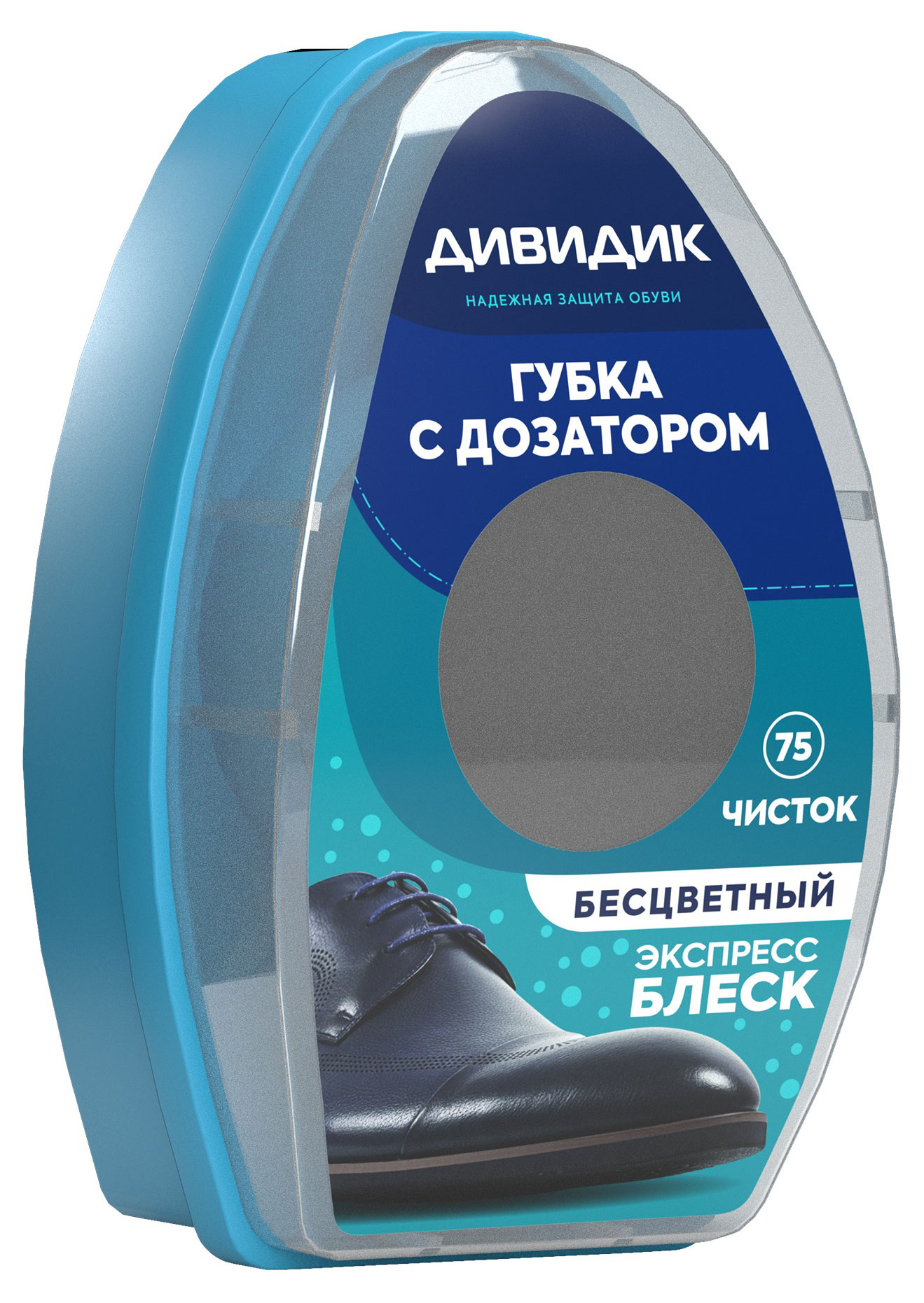 

Губка для обуви Дивидик из гладкой кожи с дозатором бесцветная