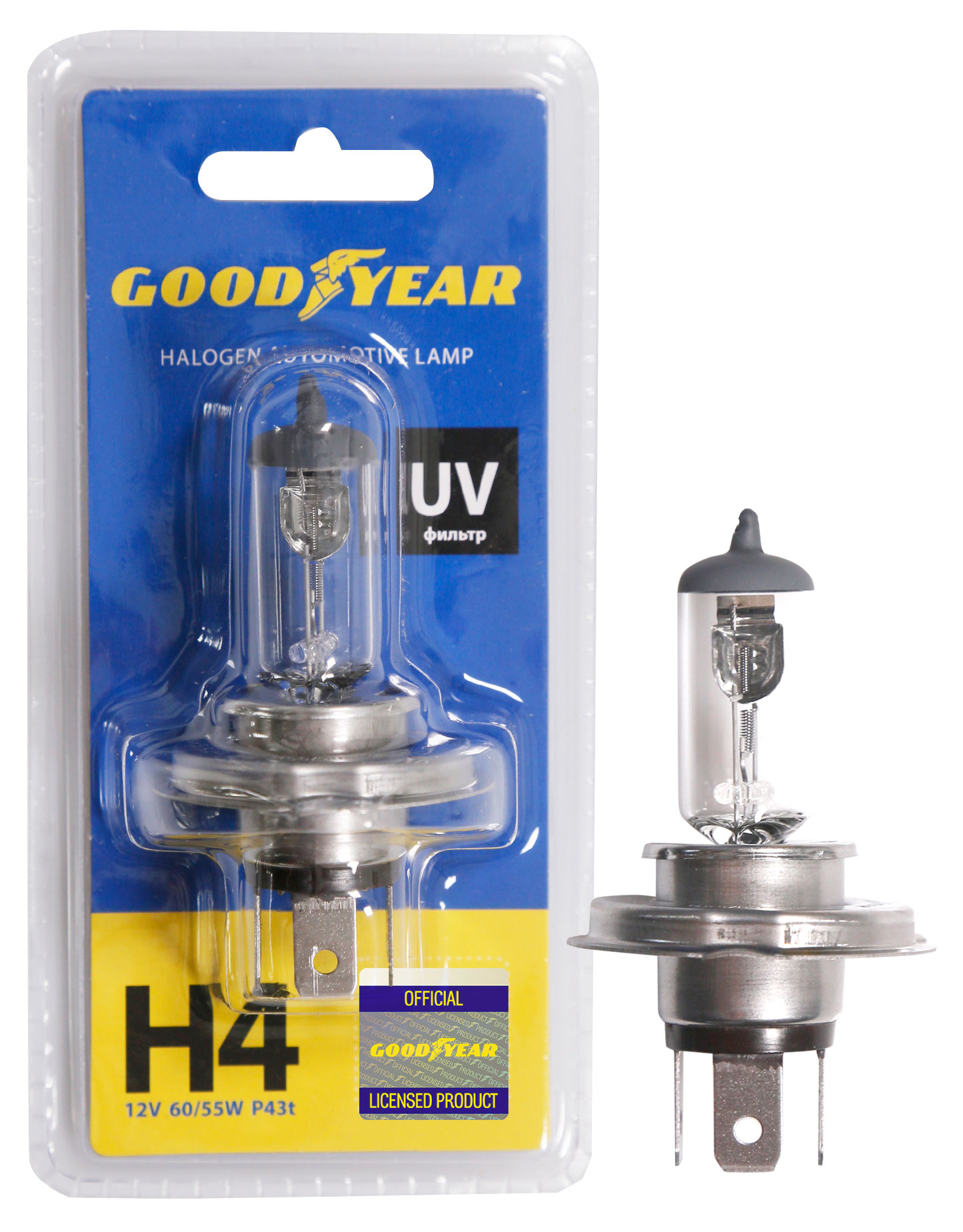 

Автолампа Goodyear Н4 12V 60/55W P43t