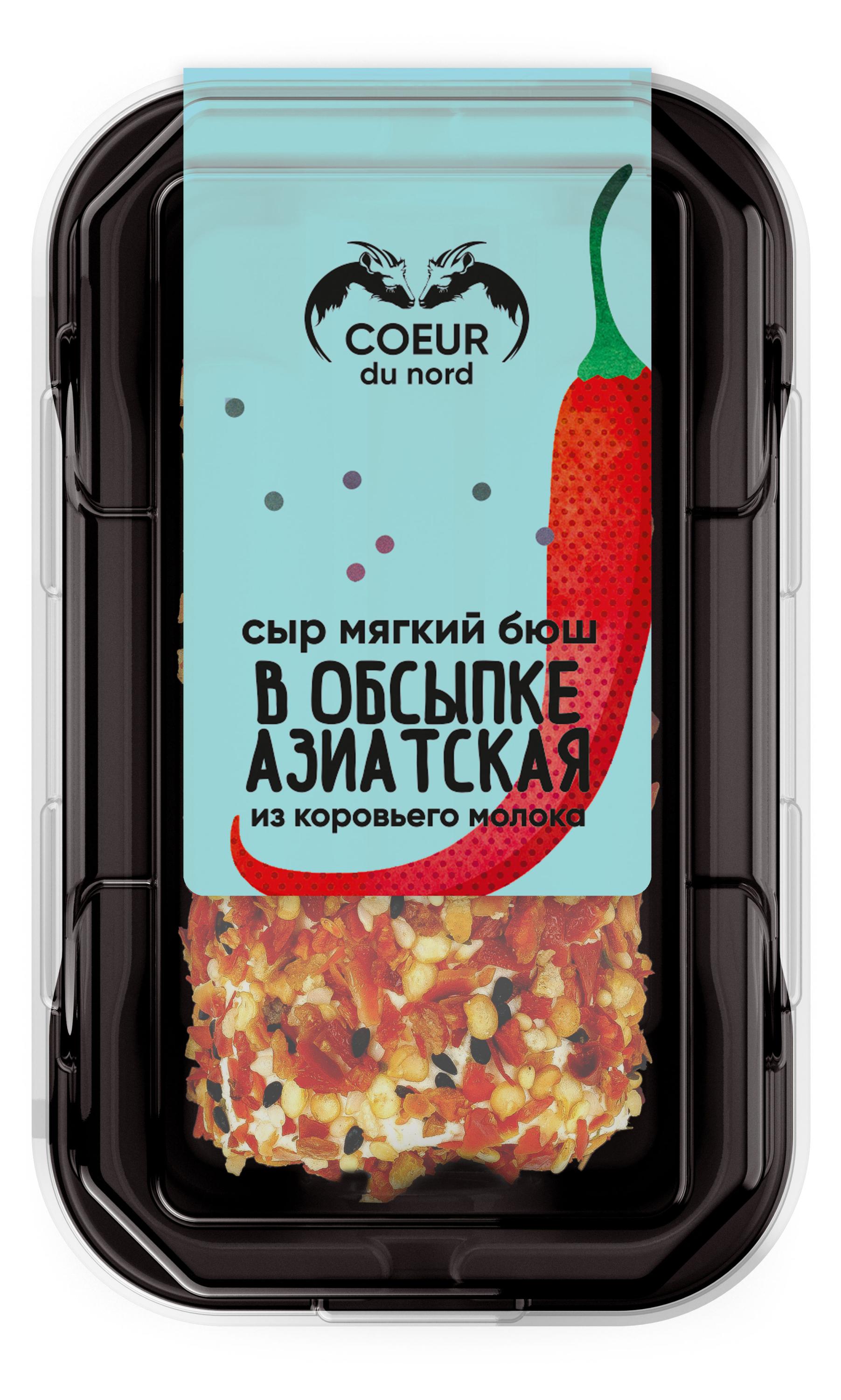 

Сыр мягкий острый Coeur du nord Бюш в азиатской обсыпке из коровьего молока 45% БЗМЖ, 130 г