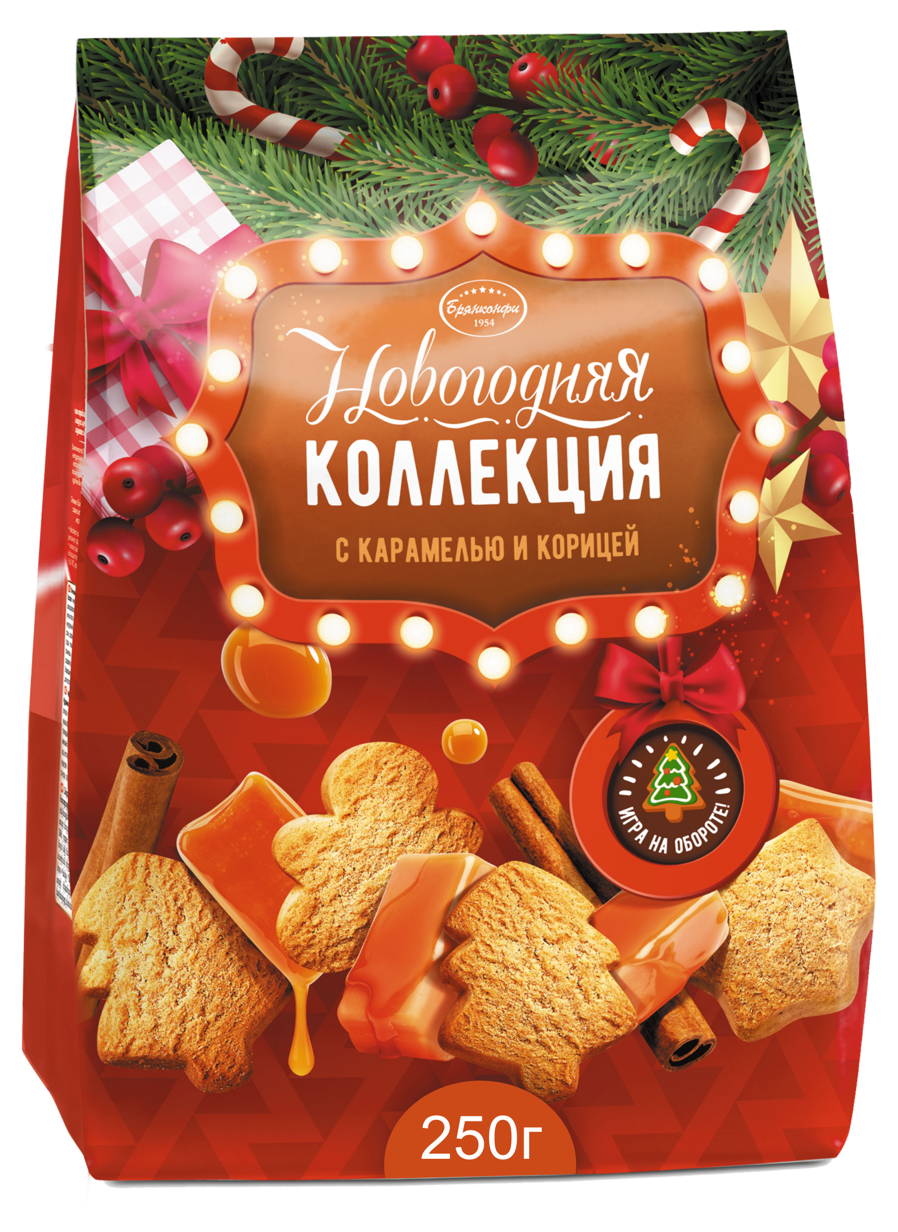 

Печенье Брянконфи Новогодняя коллекция с карамелью и корицей, 250 г