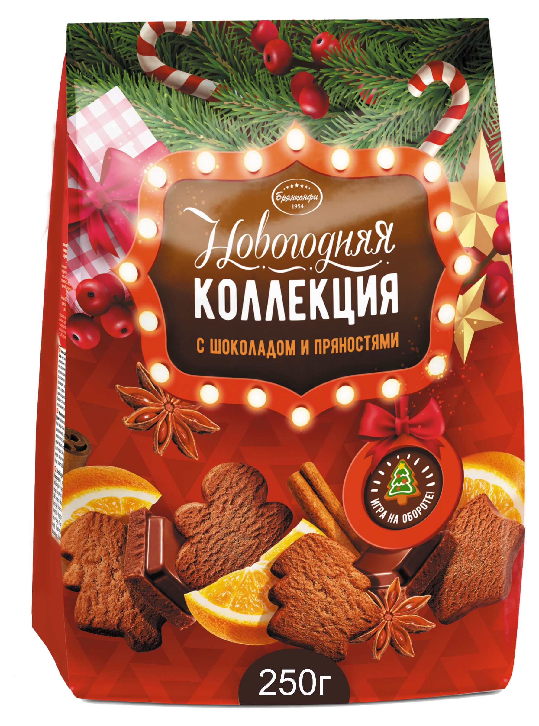 

Печенье Брянконфи Новогодняя коллекция с шоколадом и пряностями, 250 г