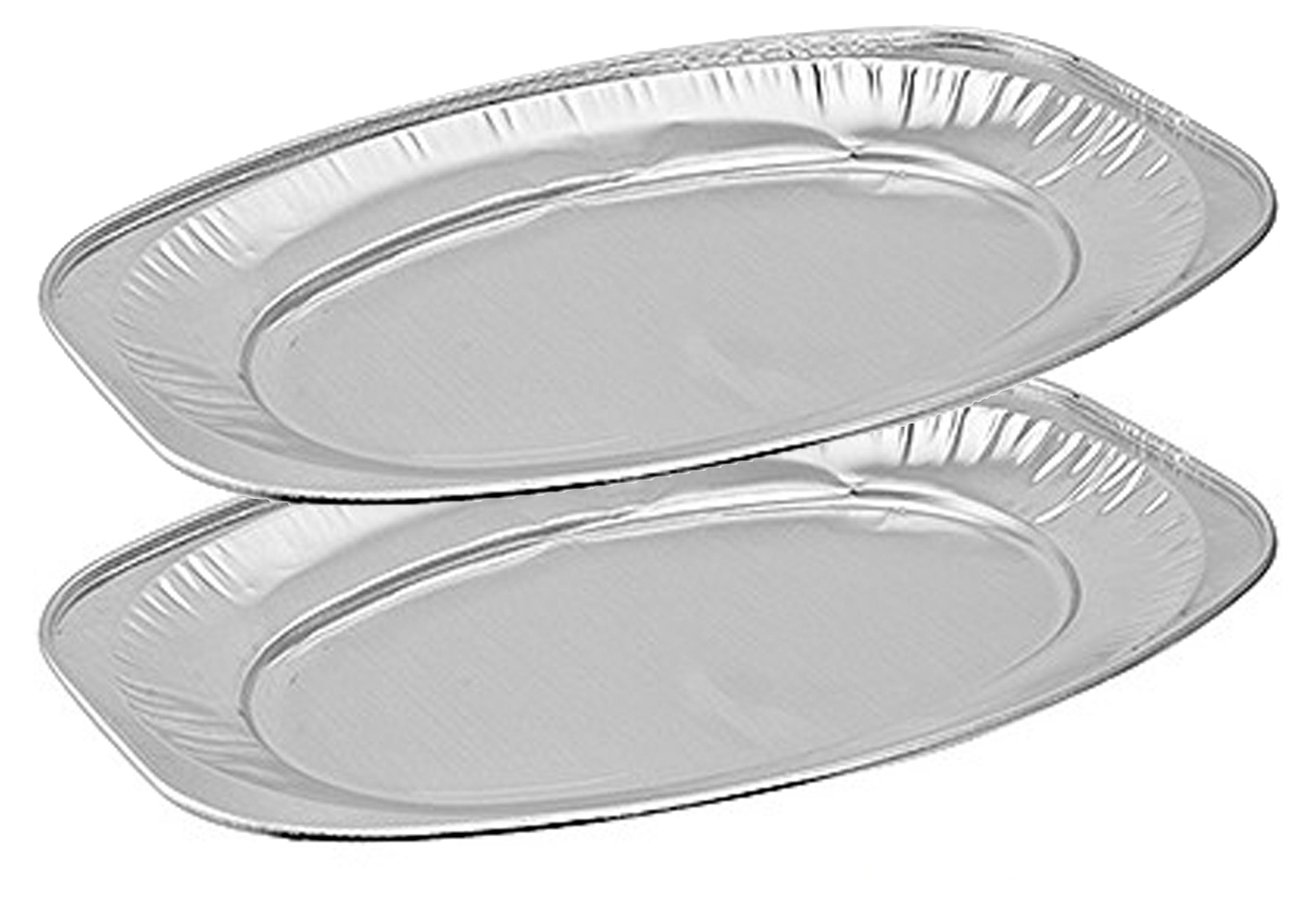 

Набор одноразовых алюминиевых подносов для сервировки стола 425х286х22 см, 2 шт