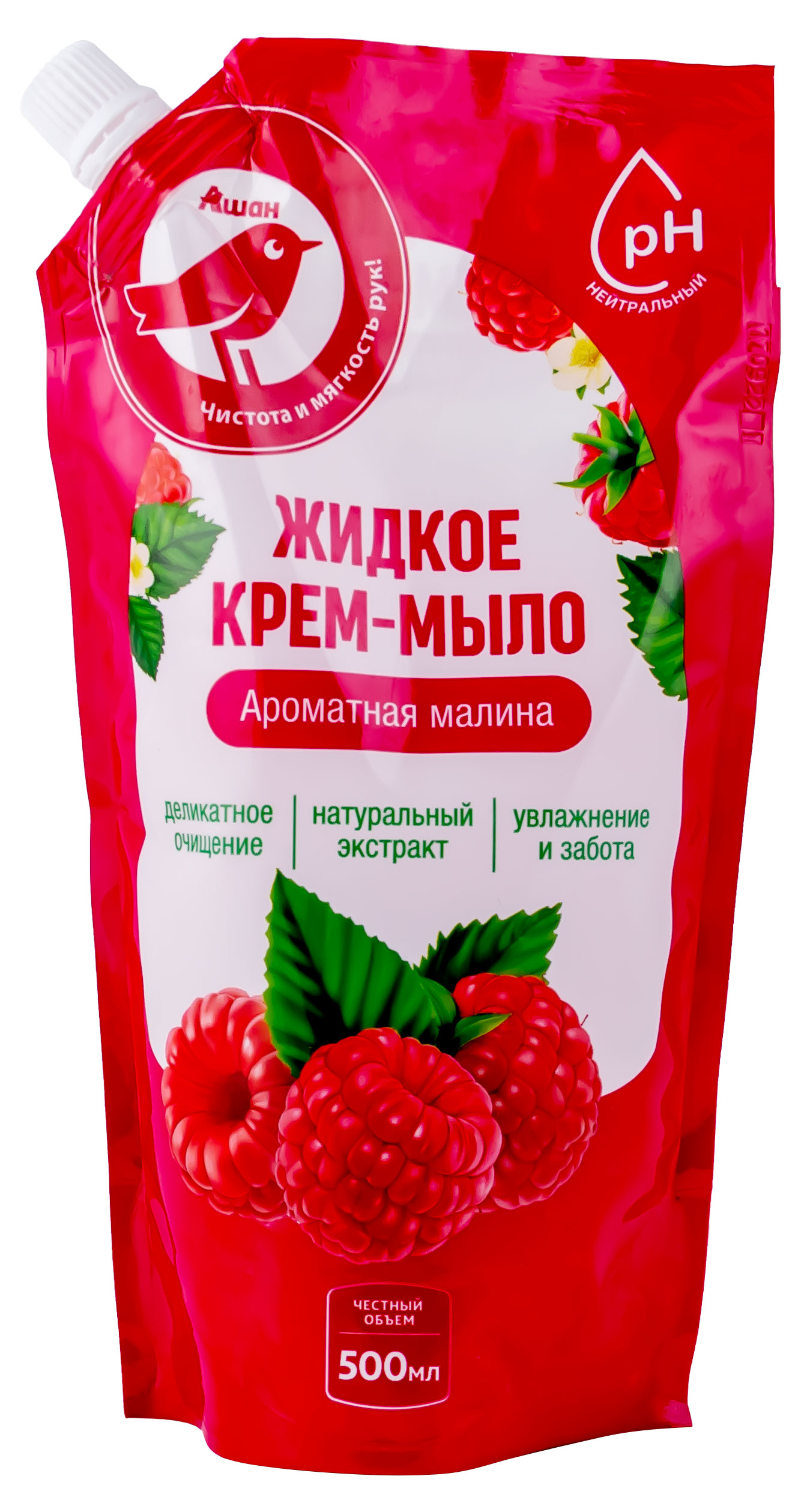 

Мыло АШАН Красная птица жидкое с ароматом малины, 500 мл