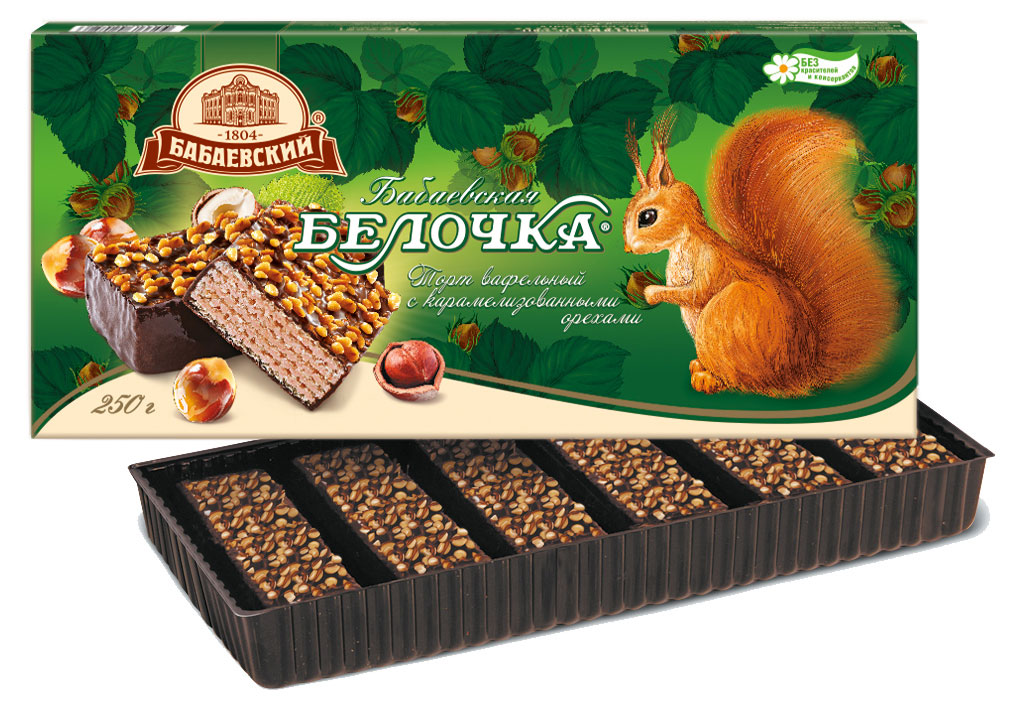 

Торт вафельный Бабаевский Белочка с орехами, 250 г