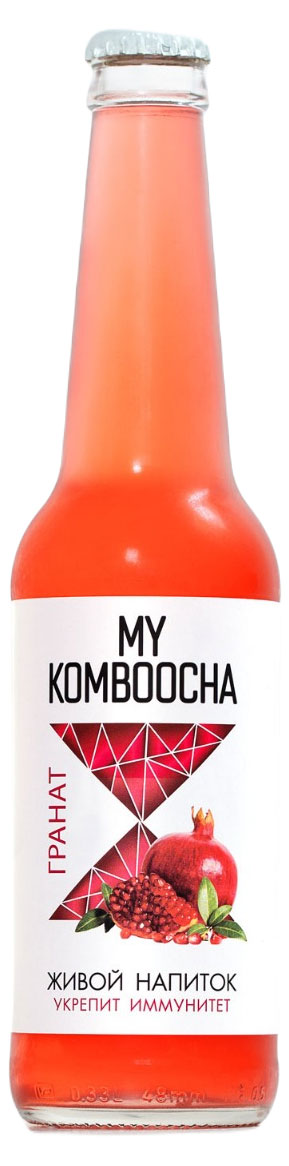 

Напиток My Komboocha Комбуча с гранатом безалкогольный на чайном грибе охлажденный, 330 мл