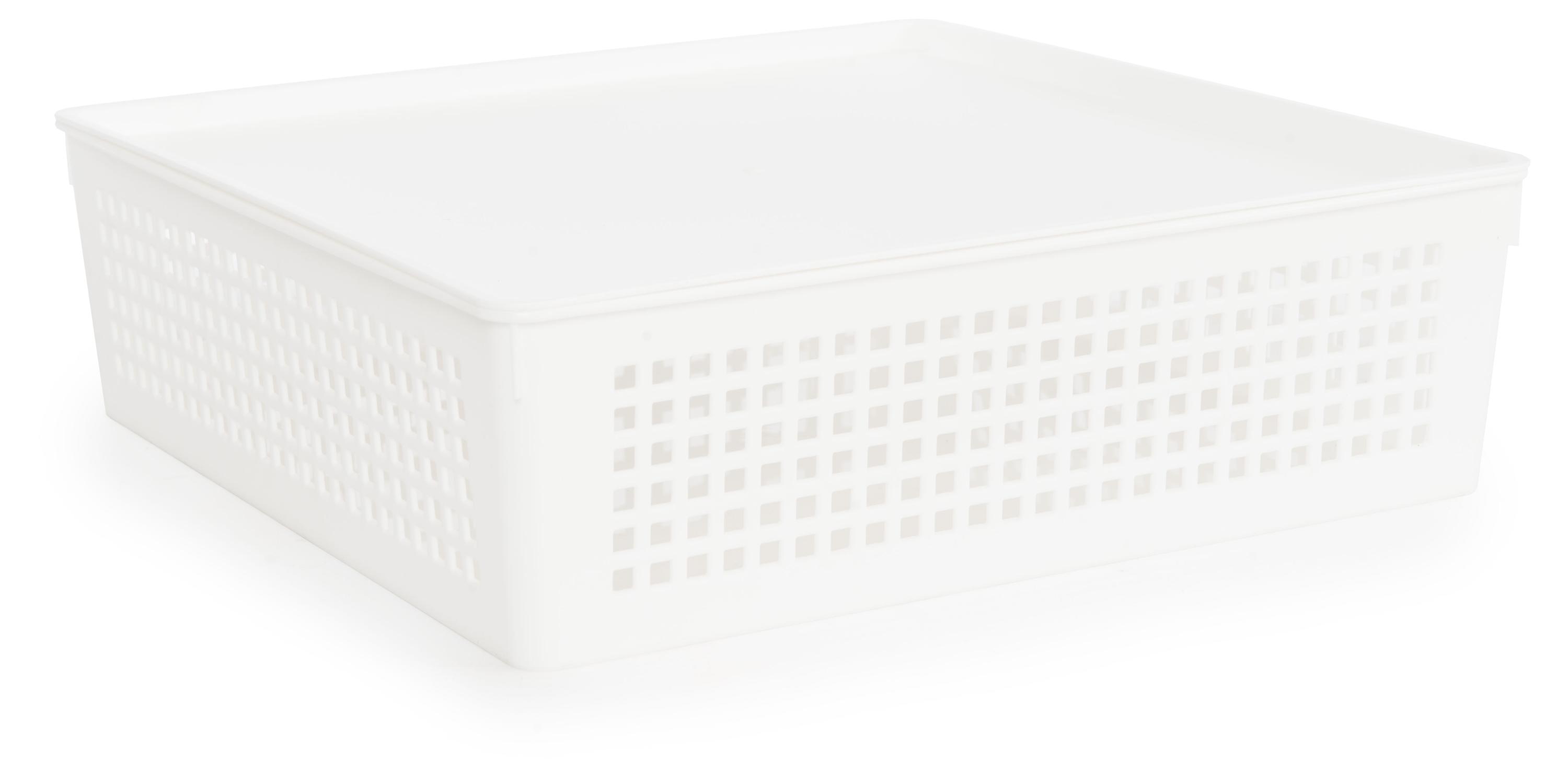 

Корзинка Полимербыт Traymix с крышкой белая, 16,5 л