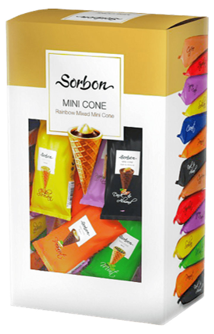 

Конфеты Sorbon Мини-рожок хрустящий ассорти радуга, 350 г