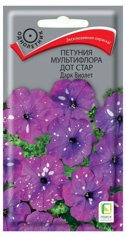 

Семена Петуния Поиск Дот Стар Дарк Виолет мульфлора, 10 шт