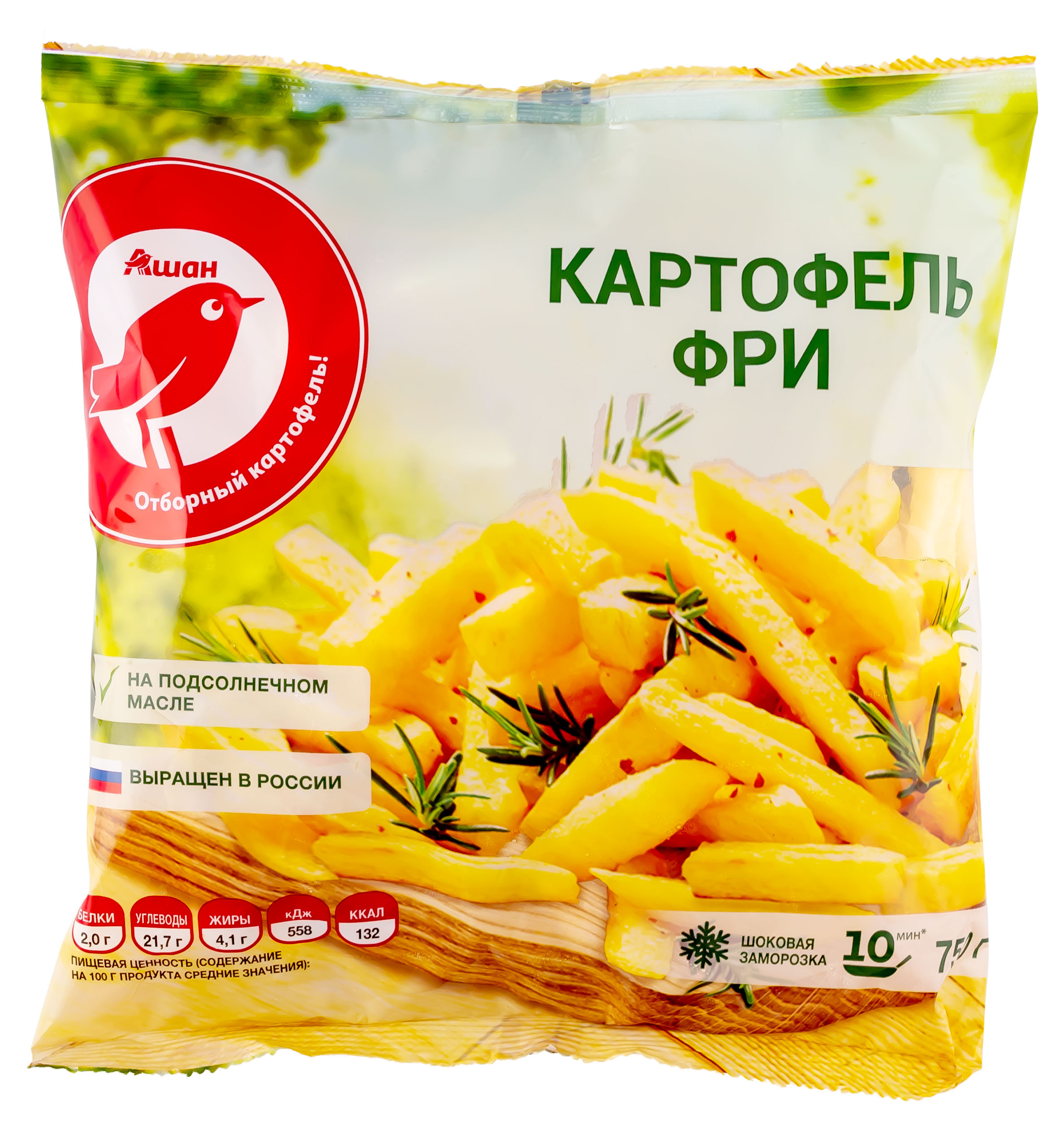 

Картофель фри АШАН Красная птица, 750 г
