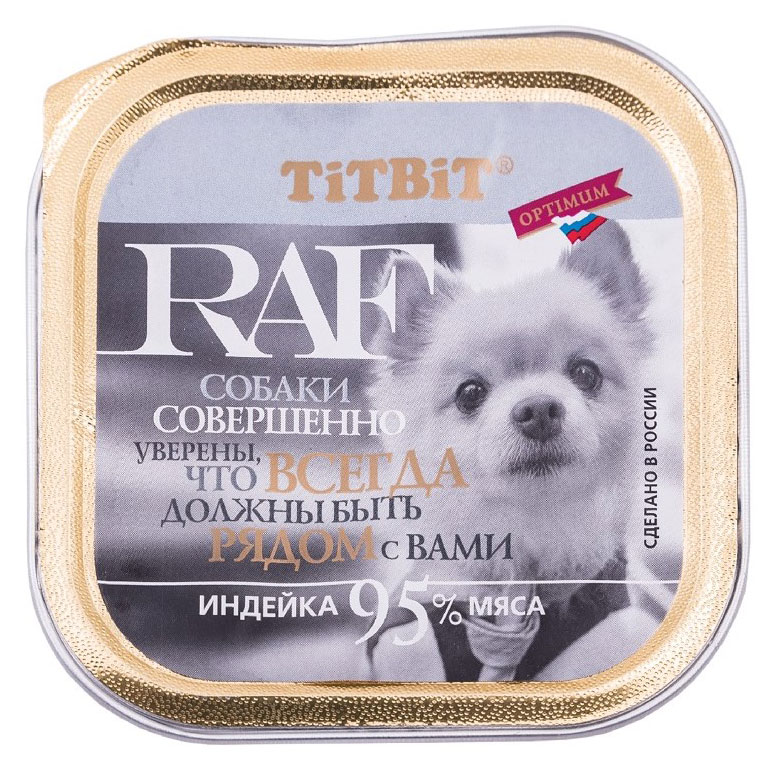 

Консервы для собак TiTBiT RAF индейка, 100 г