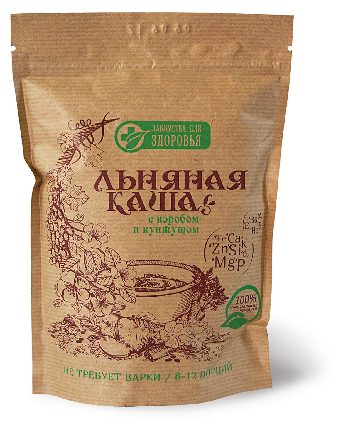 

Каша льняная Лакомства для здоровья с кэробом и кунжутом, 400 г