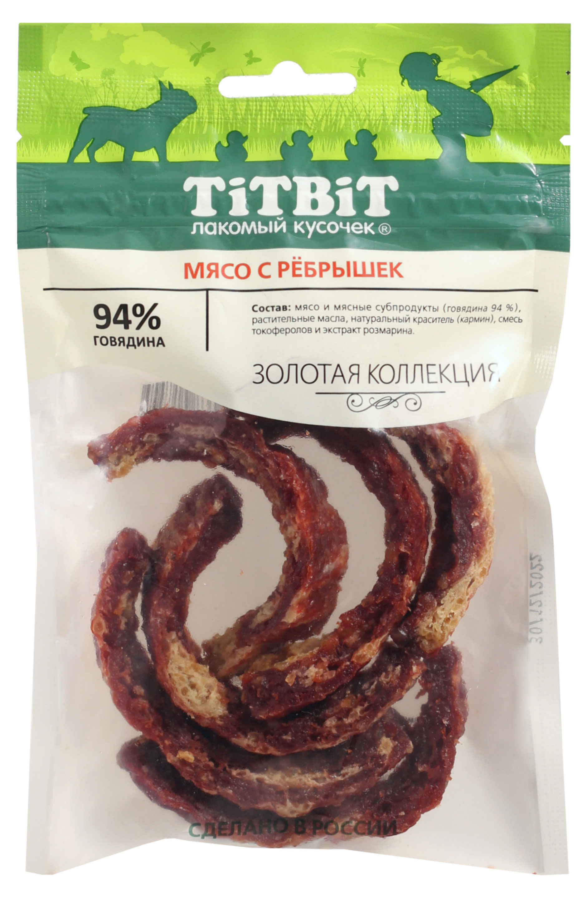 Изображение товара Лакомство для собак TiTBiT Мясо с рёбрышек Золотая коллекция, 70 г