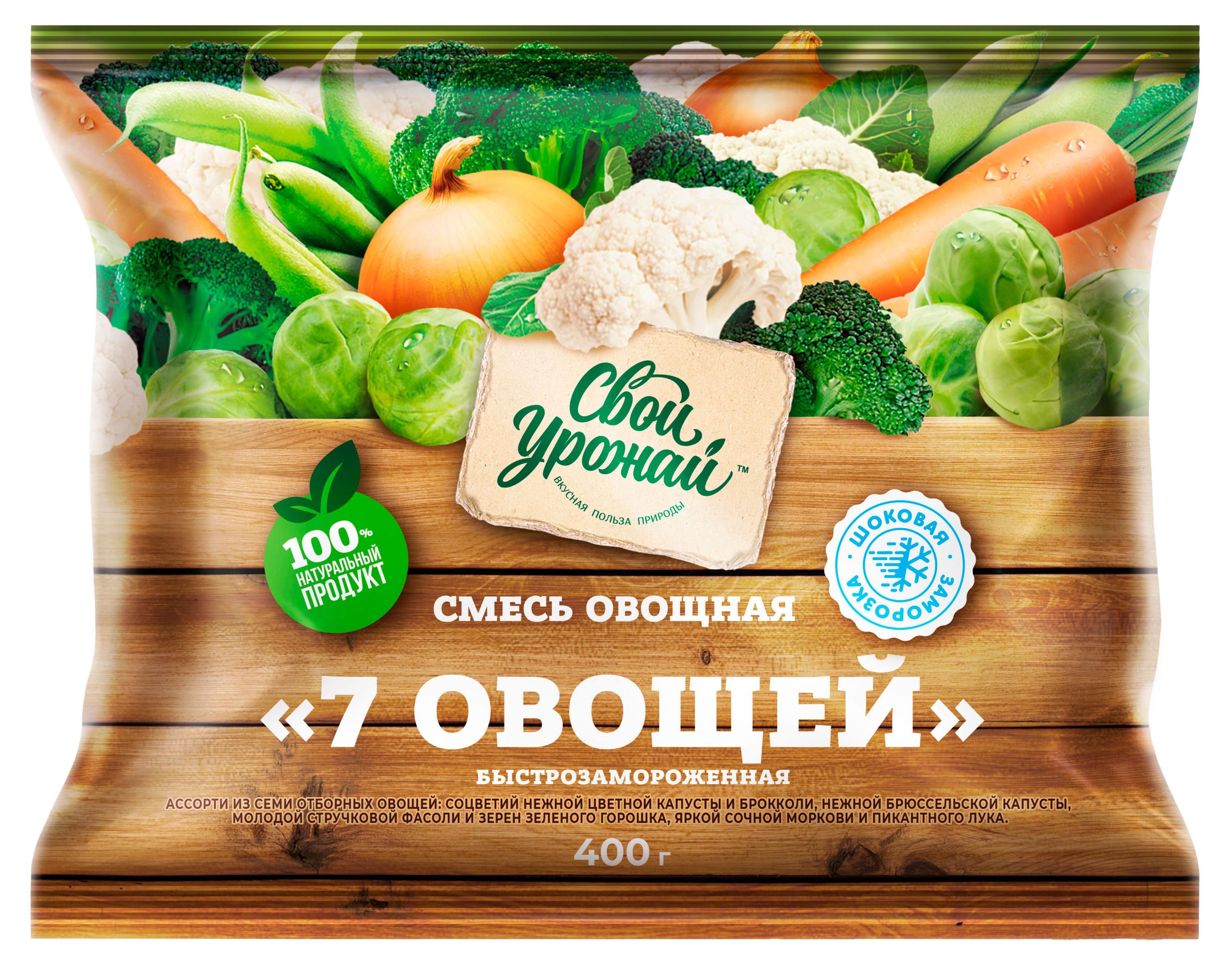 

Смесь овощная Свой Урожай 7 овощей замороженная, 400 г