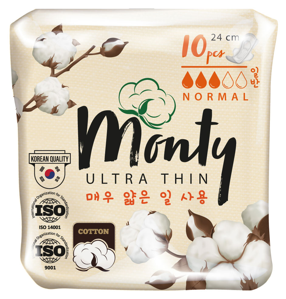 

Прокладки гигиенические Monty Ultra Thin Normal Plus 240mm, 10 шт