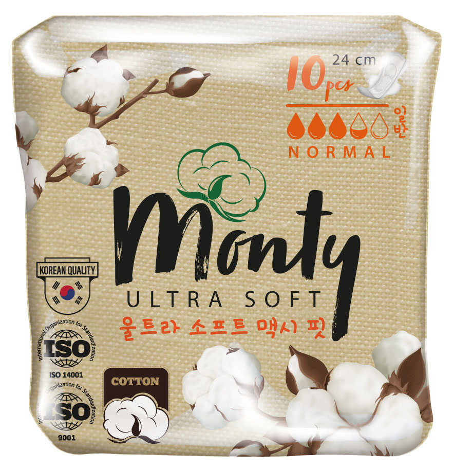 

Прокладки гигиенические Monty Ultra Soft Normal Plus 240mm, 10 шт