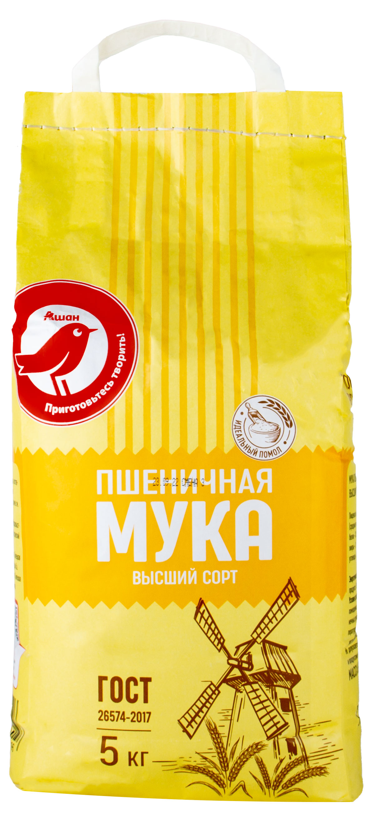 

Мука АШАН Красная птица пшеничная, 5 кг