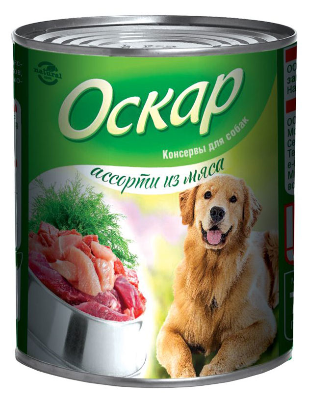 

Влажный корм для собак Оскар ассорти из мяса, 750 г