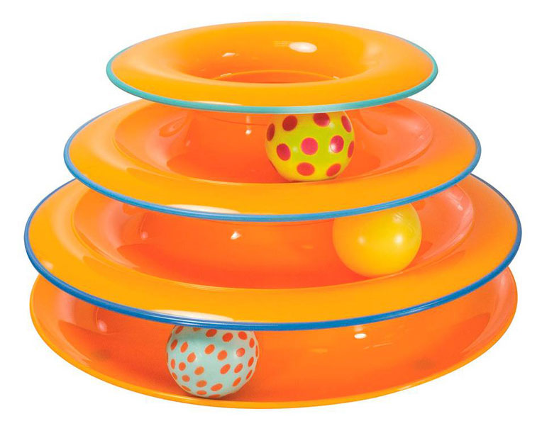 

Игрушка для кошек HOMECAT трек пластиковый трехэтажный с мячиками, 24,5х12 см
