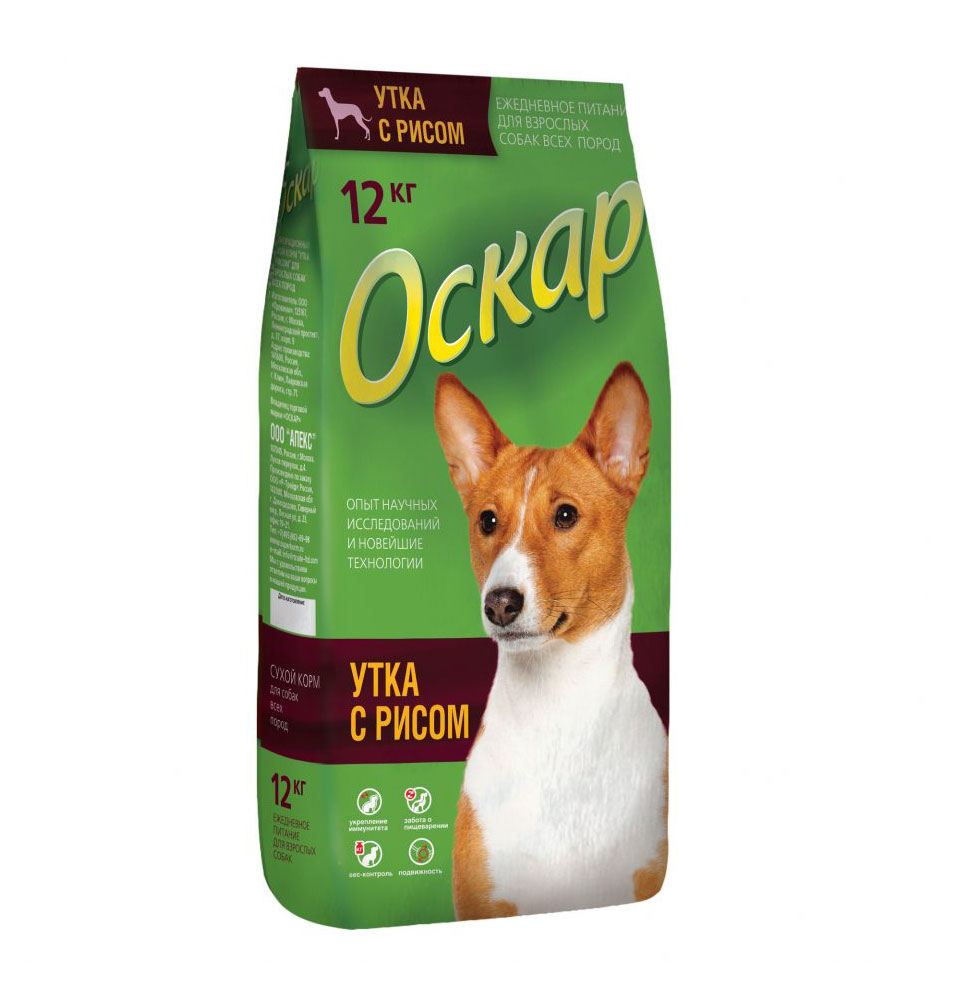 

Сухой корм для собак Оскар Утка с рисом, 12 кг