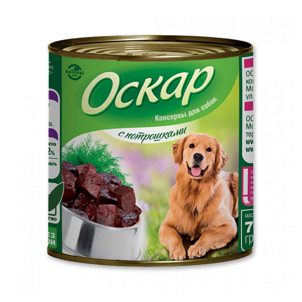 

Влажный корм для собак Оскар с потрошками, 750 г