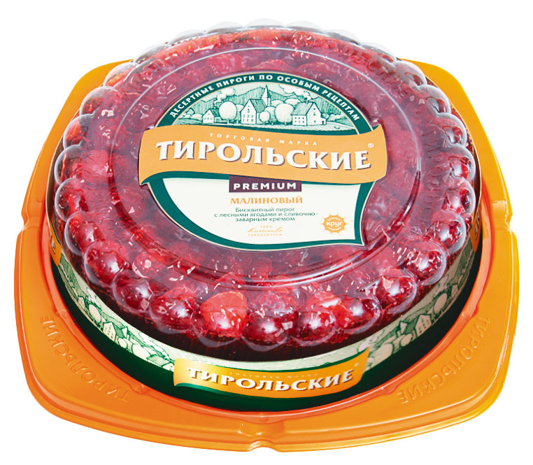 

Пирог бисквитный Тирольские пироги Малиновый со сливочно-заварным кремом Premium, 530 г