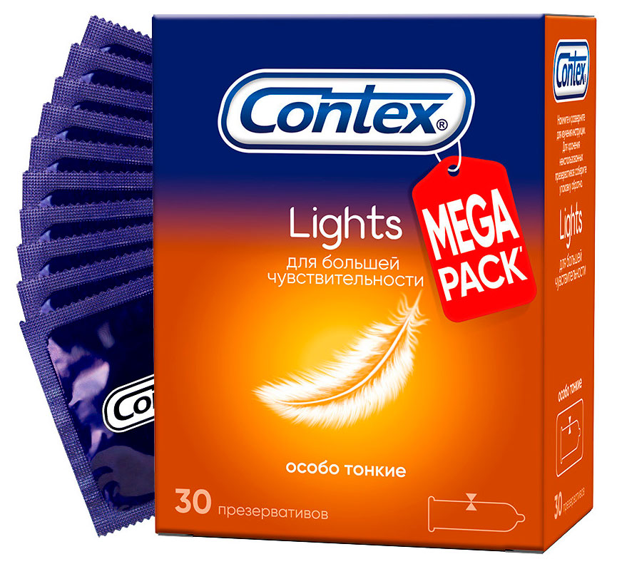 Изображение товара Презервативы Contex Lights тонкие с силиконовой смазкой 30 шт