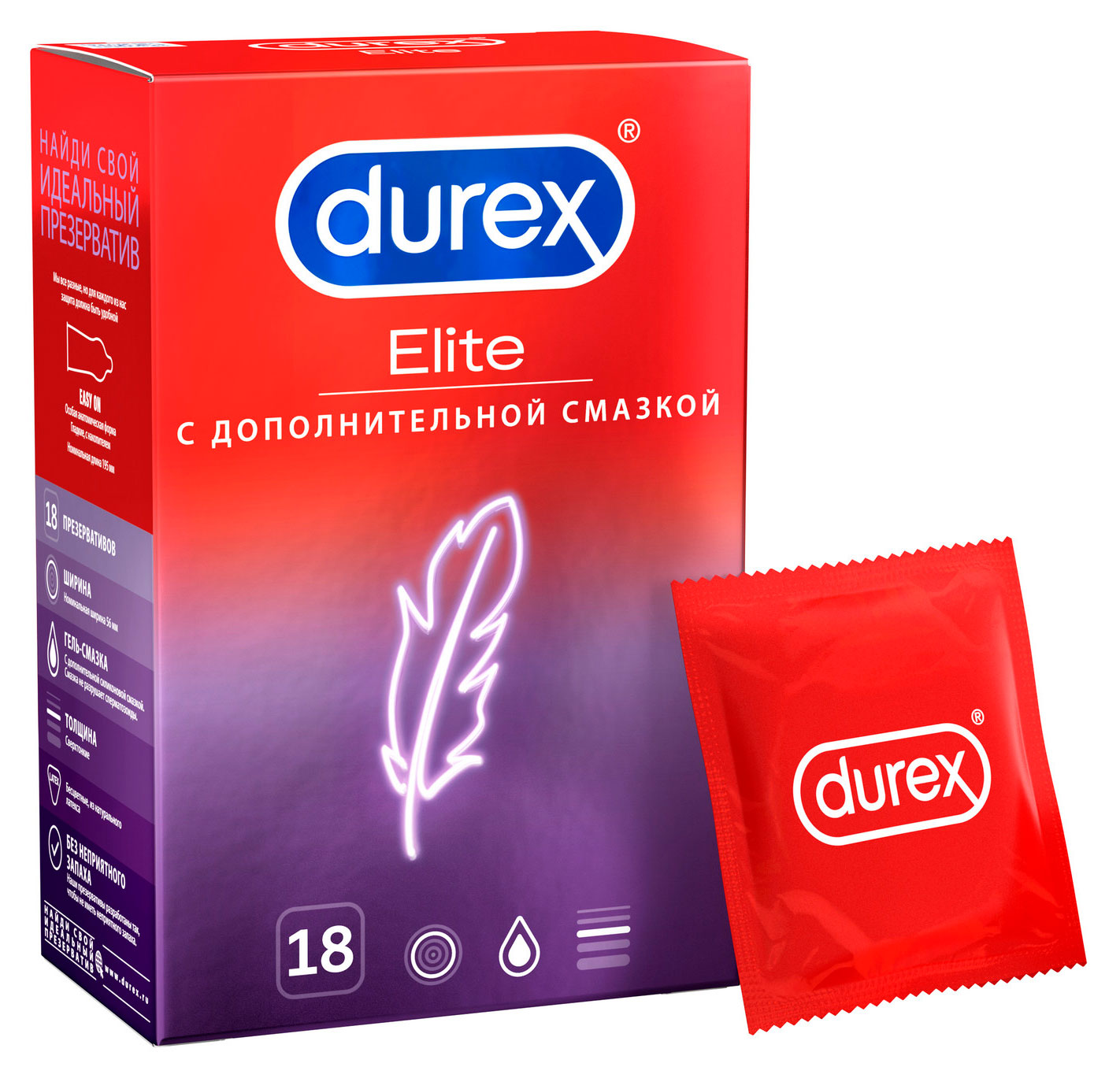 Изображение товара Презервативы Durex Elite 18 шт тонкие и чувствительные с анатомической формой