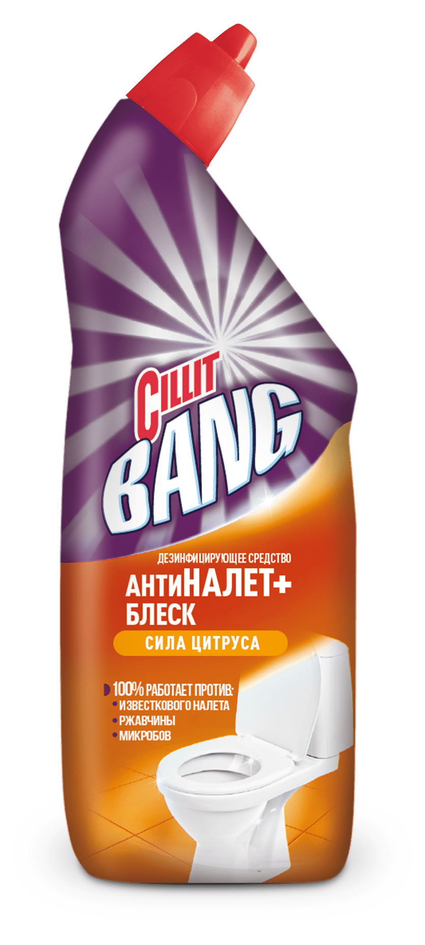 

Средство чистящее для туалета Cillit Bang Сила цитруса Антиналет+блеск, 450 мл