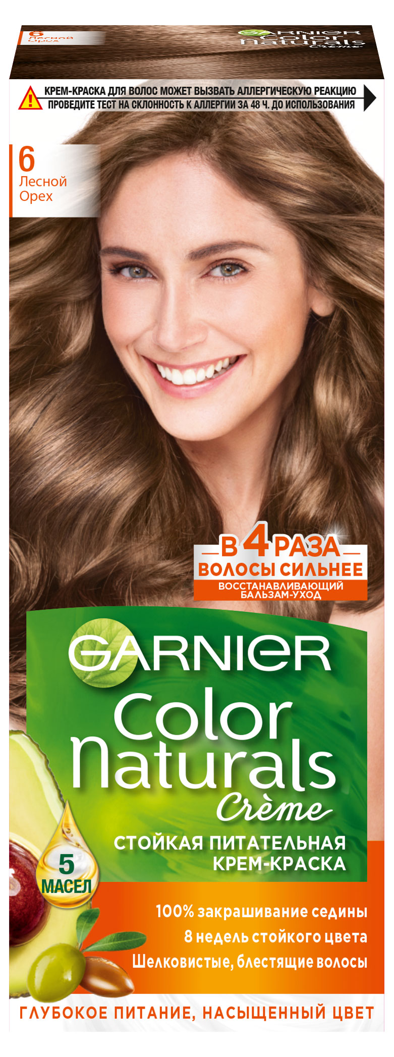 

Крем-краска для волос Garnier Стойкая питательная Color Naturals оттенок 6 Лесной орех