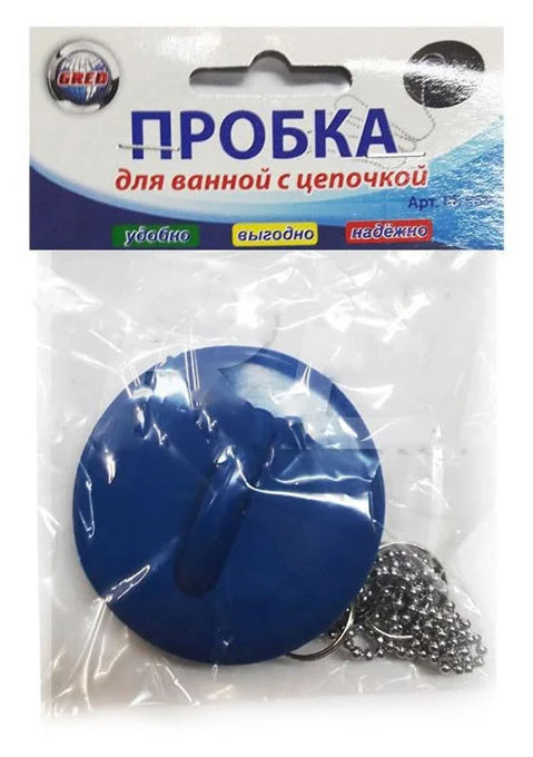 

Пробка Gred с цепочкой 55 см , D60 мм