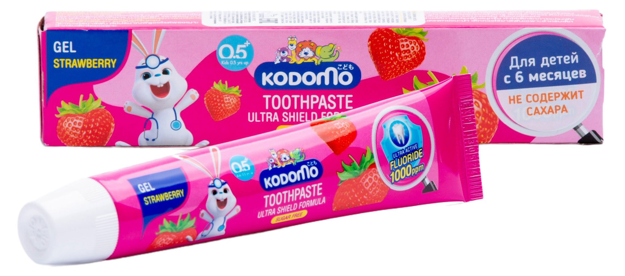 

Зубная паста детская Lion Kodomo гелевая с ароматом клубники с 6 мес., 40 г
