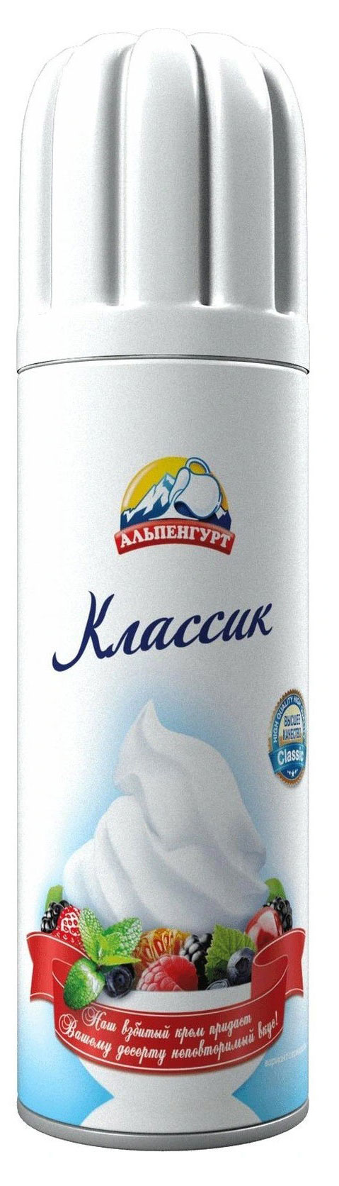 

Сливки взбитые Альпенгурт Классик 17% БЗМЖ, 200 г