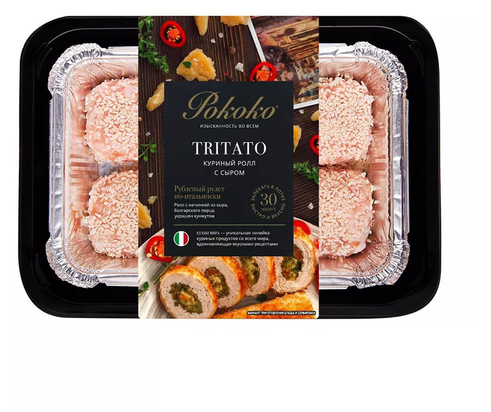 

Ролл куриный Рококо Tritato с сыром охлажденный, 500 г