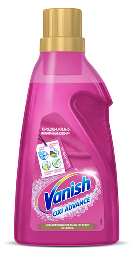 

Пятновыводитель для тканей Vanish Oxi Advance Мультисила дезинфицирующий гель, 750 мл
