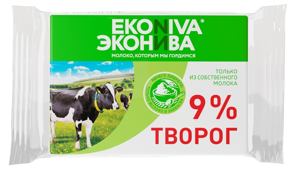 

Творог мягкий ЭкоНива брикет 9% БЗМЖ, 180 г