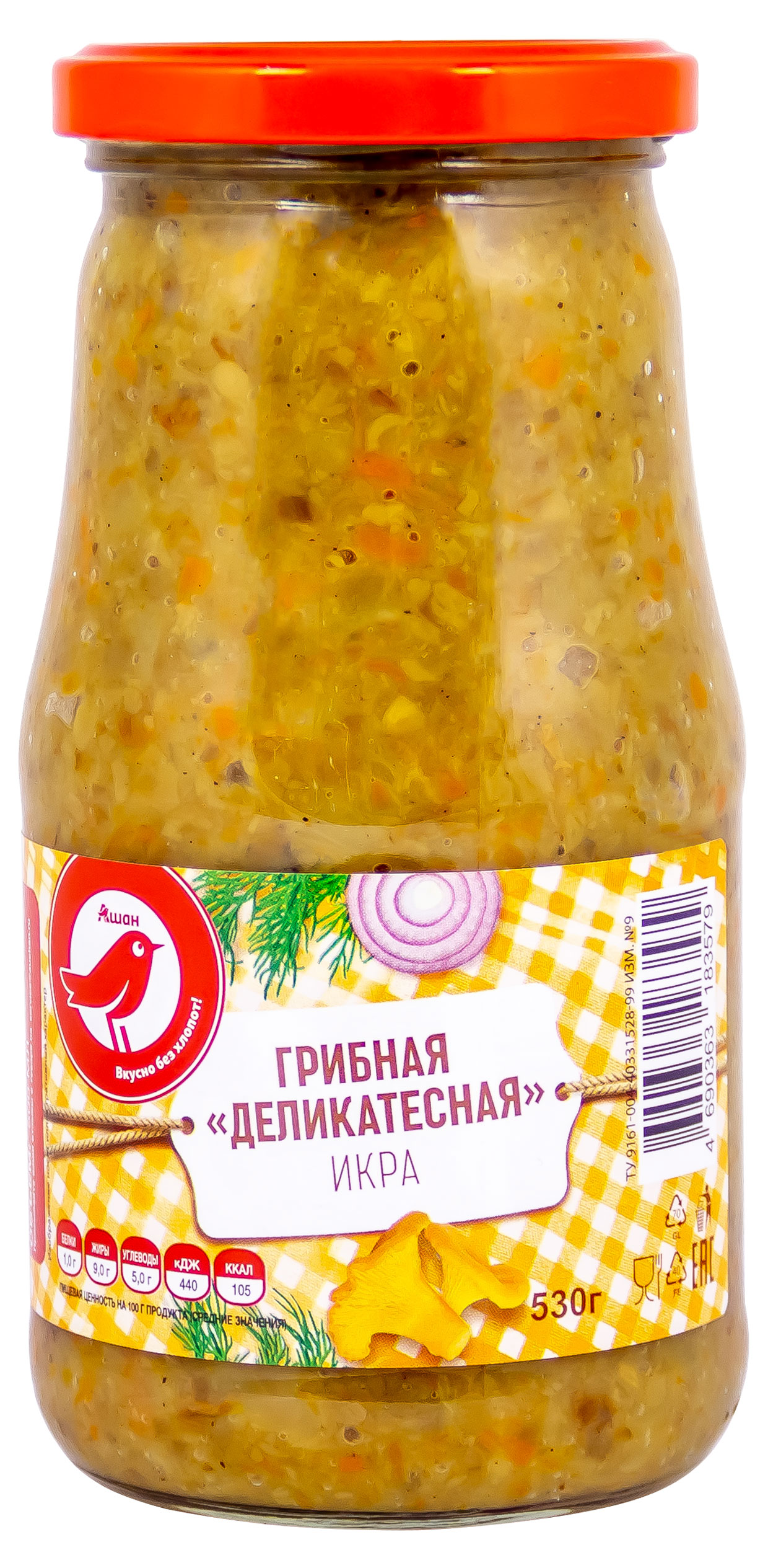 

Икра АШАН Красная птица грибная, 530 г